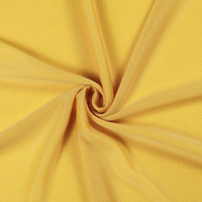 VDS Pack of 1 Panel (30 Inch X 30 Feet) Wedding Arch Draping Fabric Sheer Chiffon Fabric Drapery for Wedding Ceremony Reception Swag Backdrop Canopy Chuppah ARBO Altars Decoration (Gold)