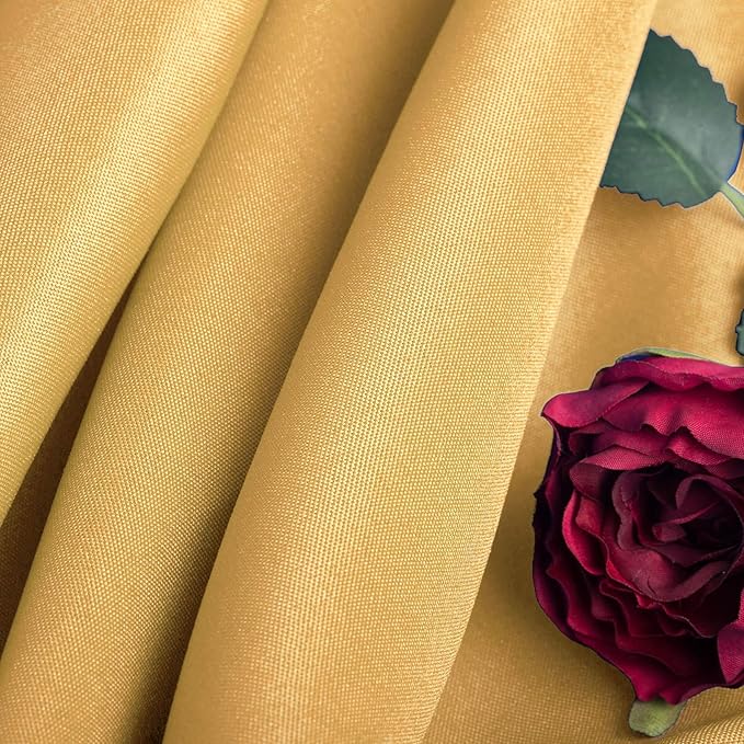 Ascoza 2pack 90 Inch Gold Round Tablecloth in Washable Polyester Fabric for Wedding/Banquet/Restaurant/Parties