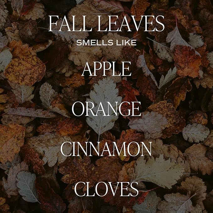 Sweet Water Decor Leaves Scented Candle - Soy Candle with Apple Orange Cinnamon & Cloves Scent - Soy Candle Wax with 40 Hours Burn Time - 100% Cotton Wick Fall Candle Made in USA - Clear Jar 9oz