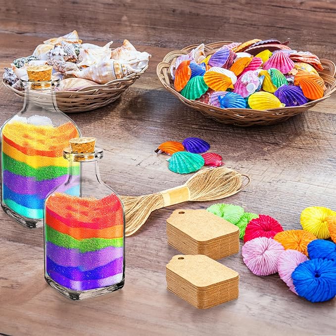 ZOOFOX 20 Pack Glass Bottles with Cork Stoppers, 3.4 oz Small Vintage Style Favor Jars, Clear Empty Cork Bottles for Party Favors, DIY Crafts, Extra Tags and String