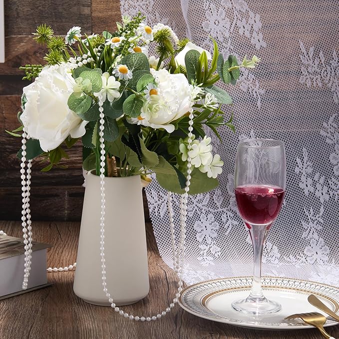 5mm Pearl Beads 66 Feet Pearls String Garland Roll Strand Artificial Beads Chain for Wedding Centerpiece Backdrop Christmas Tree Decoration DIY, Ivory