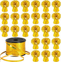 24 PCS Balloon Weights Metallic Anchor, Balloon Holder Heavy Weights with and 1 Roll Iridescent Crimped Ribbon for Balloons Table Party Favor Birthday Decor(Gold)