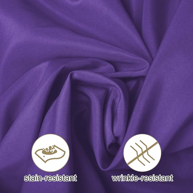 Ascoza 2pack 132 Inch Purple Round Tablecloth in Washable Polyester Fabric for Wedding/Banquet/Restaurant/Parties