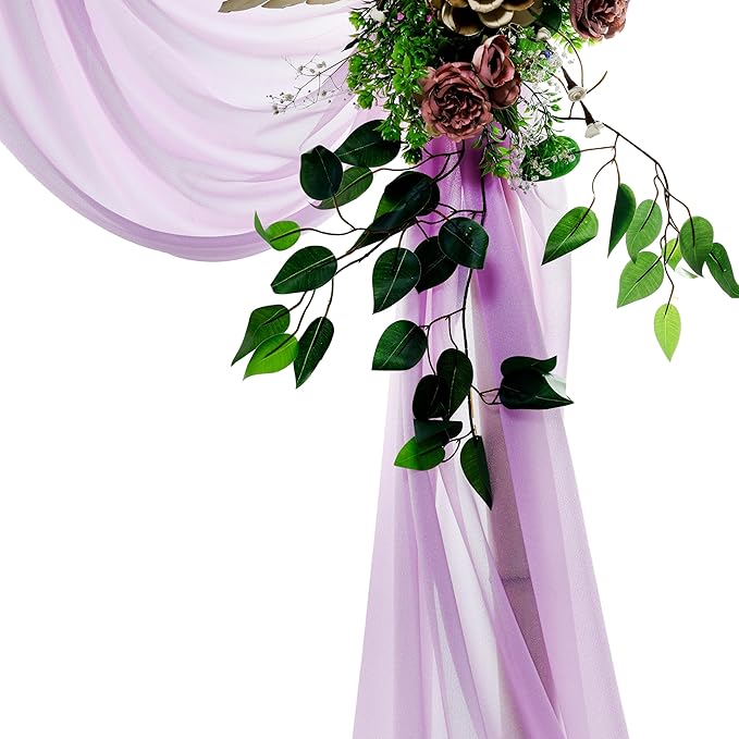 VDS Pack of 1 Panel (30 Inch X 50 Feet) Wedding Arch Draping Fabric Sheer Chiffon Fabric Drapery for Wedding Ceremony Reception Swag Backdrop Canopy Chuppah ARBO Altars Decoration (Orchid)