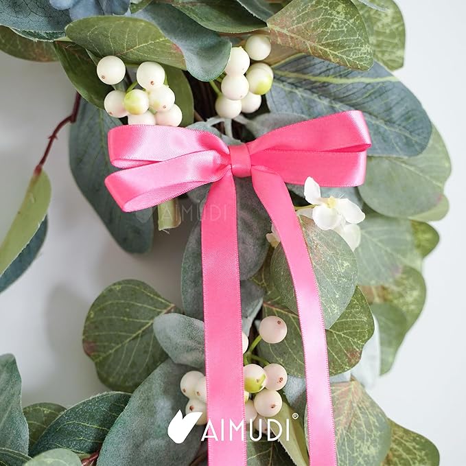 AIMUDI Hot Pink Bows 5 × 10" Satin Bows for Gift Wrapping Twist Tie Bows Premade Ribbon Bows for Bouquets Invitations Baskets Crafts Wreaths Wedding Birthday Baby Shower Party Decorations, 36 PCs