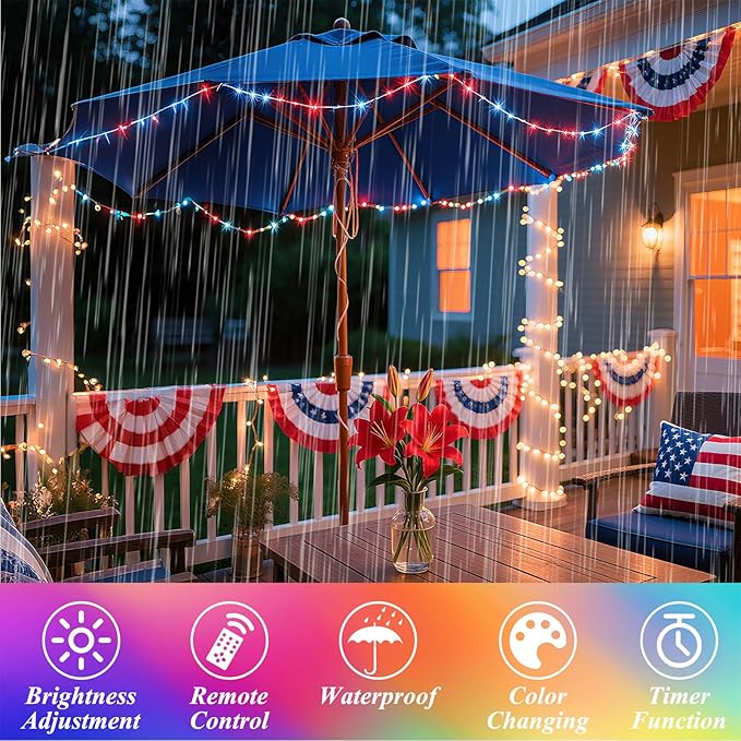 200 LED Christmas Fairy Lights Color Changing, 66 FT 35 Colors Halloween String Lights with Remote, Purple Orange LED Fairy Lights for Bedroom Halloween Xmas Wedding Home Party Indoor Decor