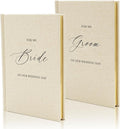 For my Groom/Bride Hard Cover Vow Books (Set of 2) - 5.75 x 5 Minimalist Pocket Sized Black Embossed Wedding Ceremony Vow Renewal Speech Notebook
