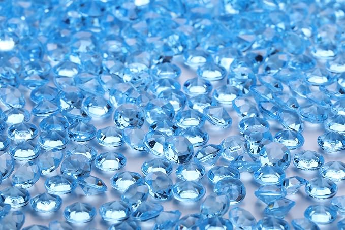 2000 pcs/Pack Wedding Table Scatter Confetti Crystals Acrylic Diamonds 8 mm Rhinestones for Wedding, Bridal Shower, Vase Beads Decorations (8mm, Light Blue)