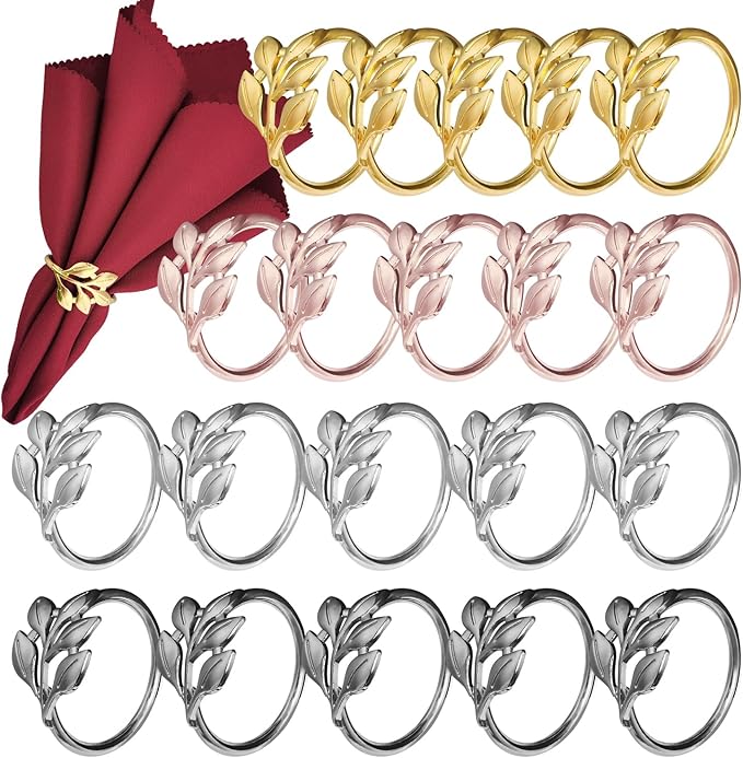 Napkin Ring, Metal Napkin Ring for Table Setting, Wedding, Holiday Party Table