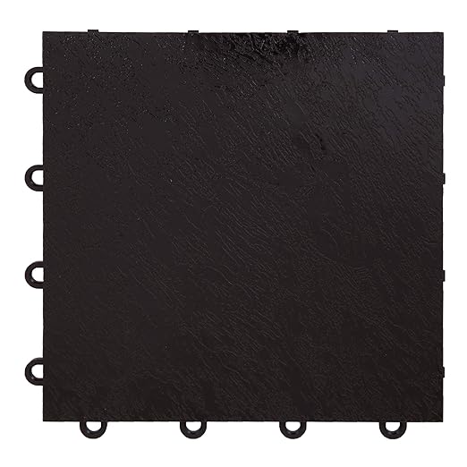 IncStores 3/8 Inch Thick Practice Dance Floor Tiles | Printed Plastic Dance Flooring for Practice and Performance of Countless Dance Styles (Black, 28-12" x 12" Tiles)