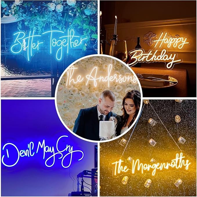 Custom Neon Signs led name sign neon sign for wall decor led name signs personalized Logo Room Wedding Birthday Party Various Color and Size Business Personalized Gifts Presents