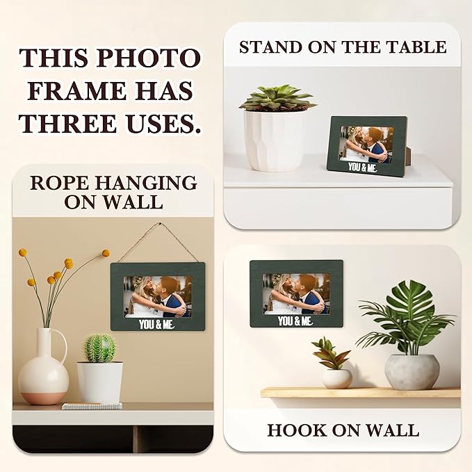 Couple Picture Frames, You & Me Photo Frame Gifts For Valentine Anniversary Birthday Engagement Wedding, Romantic Love Picture Frame Gifts For Couples Boyfriend Girlfriend Newlywed -07