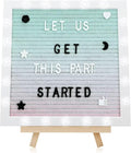 Light up Changeable Felt Letter Board Sign with LED Lights - 10×10" Message Board & Wood Stand & 450 Letters, for Halloween/Birthday/Event/Pregnancy/Baby Announcement/Home Wall Decor Gifts, Gradient