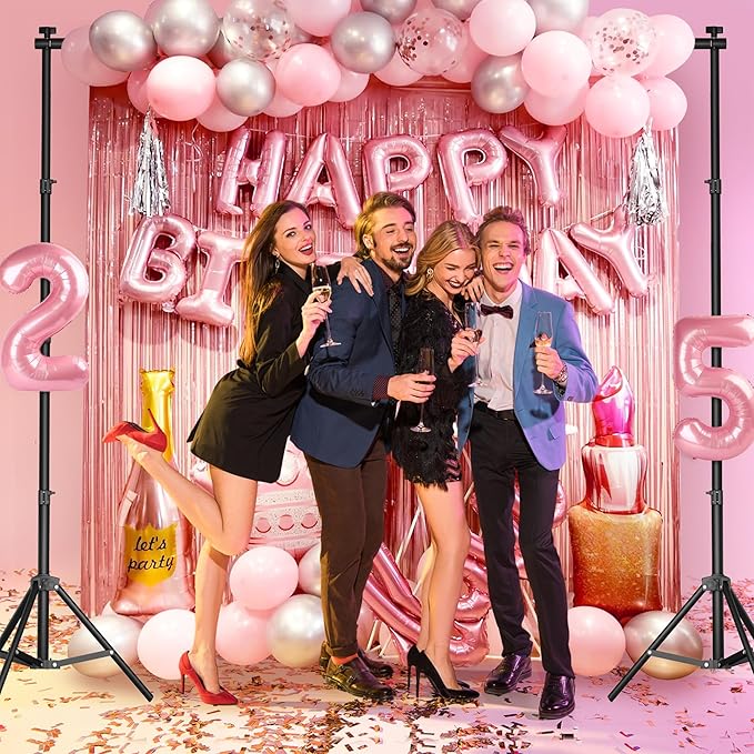 Backdrop Stand 10 x 7.5 FT for Photography Studio, Adjustable Photo Backdrop Stand Kit for Parties, Background Stand with Sandbags, Spring Clamps, Carrying Bag