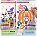 Lifelines FlowArt Activity Pad, 2-Pack Fall Set + Bonus Pad - Guided Art Meditations with Markers - Illuminate & Create and Pogo-Dot - Coloring Books for Teens, Adults & Seniors