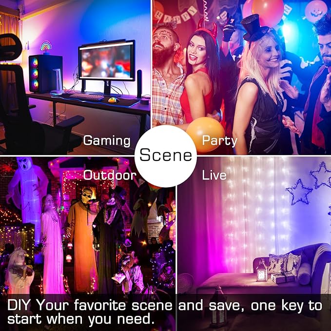 ChangM LED Flood Light Outdoor 500W Equivalent,Bluetooth RGB Flood Lights with APP Control, DIY Scenes,IP66 Waterprooof,Timing,Warm White 2700K Color Uplight