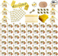 IIKUM 60 Pack 1.5 oz Glass Honey Jars with Baby Shower Sash, Dippers, Bee Pendants, Gift Bags, Thank You Cards, Jute and Stickers-Great Honey Jars Set for Baby Shower Favors, Welcome Baby Decorations