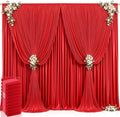 50ft x 12ft Red Backdrop Curtains Wrinkle Free Backdrop Curtain for Wedding Parties Red Fabric Backdrops Drapes Back Drop Cloth Bridal Shower Stage Curtains Wedding Decorations for Reception