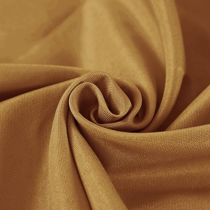 Fokitut 2 Pack Waterproof Round Tablecloth, 120 Inch, Stain Resistant and Wrinkle Polyester Table Cloth, Fabric Table Cover for Kitchen Dining, Wedding, Party, Holiday Dinner-Gold