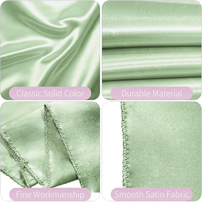 50 PCS Satin Chair Sashes Bows Decorative Universal Chair Cover Chair Ribbon Ties Back Sash for Wedding Party Ceremony Reception Hotel Event Banquet Restaurant Home Kitchen Decor(7x108inch,Sage Green)