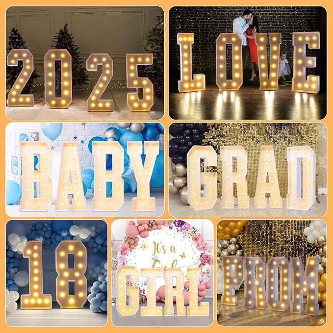 4ft Marquee for Numbers 0, 2025 Light up Numbers for Party Decorations, Multifunctional Plastic Marquee for Numbers 4 Feet Tall, Number 0 for 30th 40th 50th Birthday Decorations,60th 70th Anniversary Party Decor (Number 0)