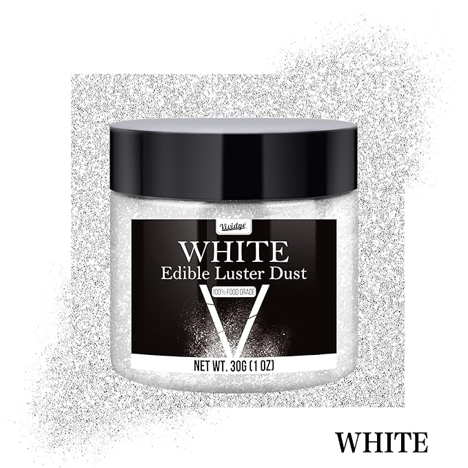 Edible Glitter - 30g / 1oz Luster Dust Edible Glimmer Powder for Sparkling Drinks, Foods, Wine, Cake - Food Grade Shimmer Dust Powder for Baking, Beverage, Cookies Decoration