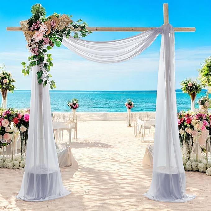 MDS Halloween Chiffon Draping Fabric - 1 Panel, 30" Wide x 40ft Long - Sheer Spooky Arbor & Canopy Drapery for Haunted House Backdrops, Party Ceilings, DIY Costumes & Themed Events - Cool Gray