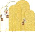MODFUNS Metal Arch Backdorp Stand and Cover Set 6&6.6&7.2ft Gold Sequins Arch Backdrop Cover Set of 3 Golden Arched Backdrop Stand Wedding Arch Frame for Birthday Party Banquet Decoration