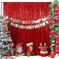 Poise3EHome Red Sequin Backdrop,8FT x 10FT Sequin Photography Backdrop Curtain for Party Decoration, Red