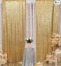 Poise3EHome Gold Sequin Backdrop Curtain, 4 Pieces 3FT x 8FT Sequin Backdrop Panels, Sequence Wedding Party Background Drapes