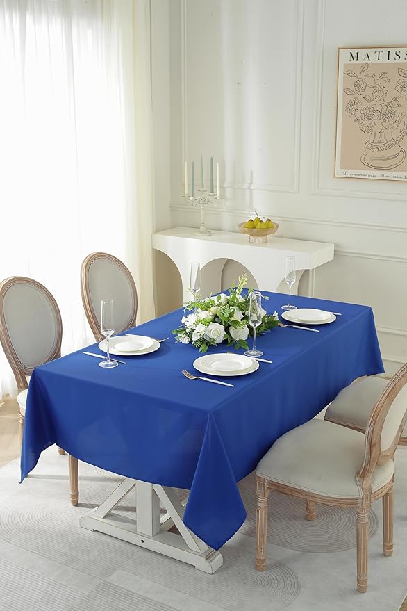 Craft And Party Rectangle Tablecloth, 70 x 108 Inch Royal Blue Tablecloth, Polyester Fabric Washable Table Cloth for Home, Party, Wedding or Restaurant Use.