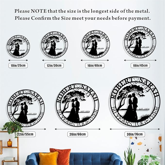 Personalized Tree of Life Metal Sign Wall Art Decor, Custom Wedding Gifts for Couples, Custom Family Name Sign, Christmas Valentine's Day Housewarming Gifts