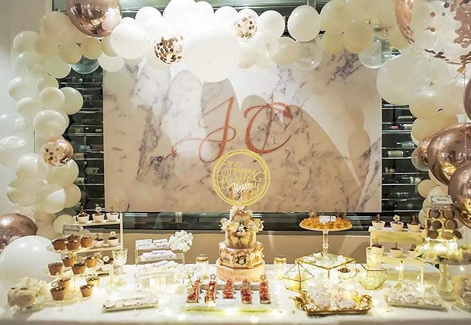 Happy Birthday Cake Topper - Golden Glitter Happy Birthday Cake Decoration Supplies for Children or Adults - Happy Birthday Cake Bunting Decor, Photo Booth Props