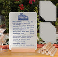 Frosted Blank Acrylic Sign with Wooden Stands - 10 Pack DIY Rectangle Customizable Sign Kit for Wedding Table Numbers, Restaurant Party Bridal Shower (6x8 Inch)