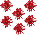 6 Inch Red Curly Bows for Gift Wrapping Set of 6, Self Adhesive Bows Red Gift Bows for Presents, Satin Ribbon Bows for Birthday, Wedding, Christmas, Bridal Shower, Gift Wrap Accessory