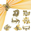 Cunhill 8 Pieces Herb Napkin Rings Set Vintage Leaf Napkin Holders Rings Glossy Holder Adornment Metal Table for Graduation Holidays Wedding Graduation Party Decor Everyday Use(Gold)
