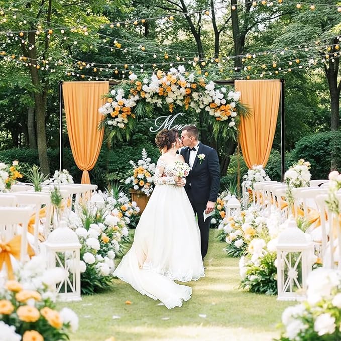 Heavy Duty Pipe and Drape Frame Kit 10x10ft Adjustable Height/Width Photography Background Support Poles All-Metal Construction Backdrop Stand for Party, Birthday, Wedding - Black