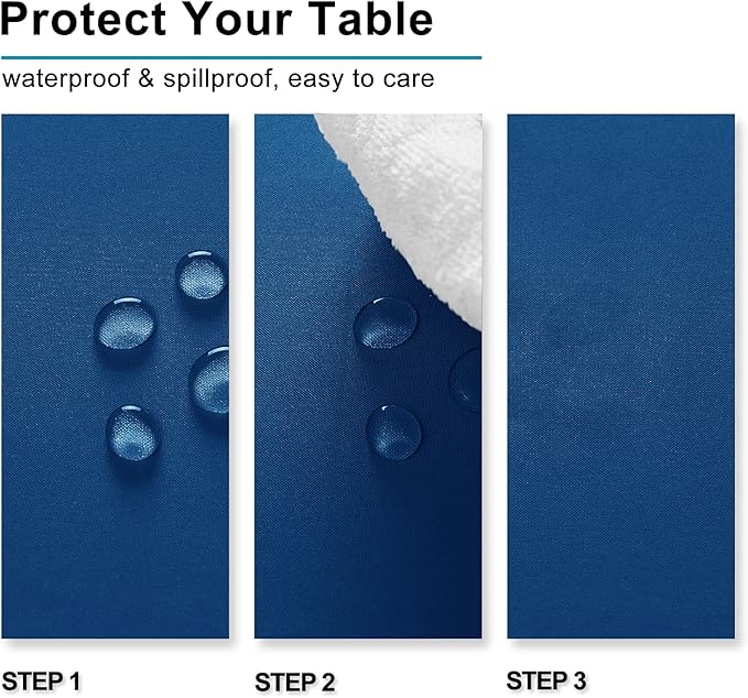 Hiasan Royal Blue Tablecloth for Rectangle Tables - Waterproof and Spillproof Washable Fabric Table Cloth for Dining Room Kitchen Party, 60 x 120 Inch