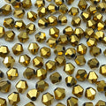 250pcs 6mm Bicone Crystal Glass Beads Loose Spacer Beads Faceted Craft Beads for Jewelry Making DIY Necklace Bracelet Earring Wind Chimes Suncatchers Ornamen(Mine Gold)