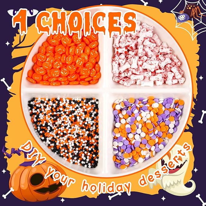 Dazzjoy Halloween Sprinkles, 150g/5.29oz, Edible Halloween Sprinkles for Cake Decorating, Edible Cake Decoration & Cupcake Topper