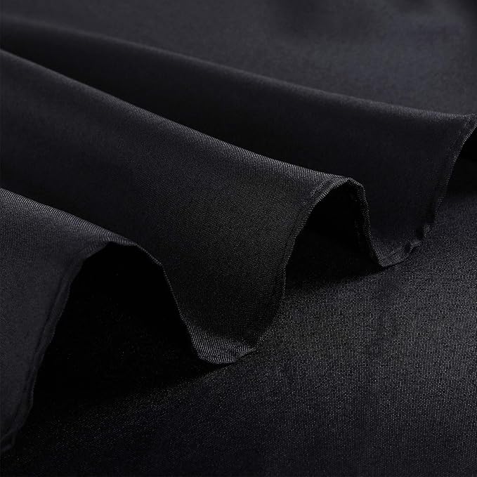 Ascoza 2pack 60 Inch Black Rectangular Tablecloth in Polyester Fabric for Wedding/Banquet/Restaurant/Parties