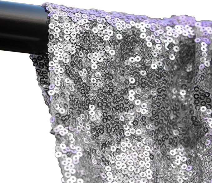 4FTx8FT Silver Sequin Backdrop Curtains 2 Panels Sparkly Background Drapes Glitter Photo Background for Wedding Baby Shower Stage Decorations