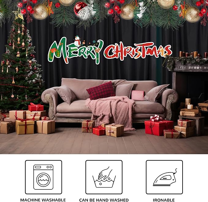 MEETSKY 10ft x 7ft Black Backdrop Curtain for Parties Black Rod Pocket Backdrop Photo Curtains Backdrop Drapes Fabric Decoration for Birthday Party Decor for Boys Teens Men, 5ft x 7ft, 2 Panels