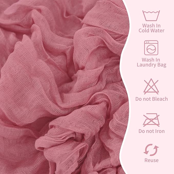 50 PCS Cheesecloth Chair Sashes, Bows Designed ChairSashes, 15.7x70 inch Chair Sashes for Aisle Decorations Universal Chairs Cover Decoration for Wedding Reception Party Banquet (Dusty Rose)