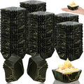 Tanlade 350 Pcs Square Mini Cupcake Liners Disposable Brownie Baking Pan Liners 1.77 Inch Paper Baking Cup for Cup and Cupcakes Party Supplies for Weddings Birthdays Bridal Showers(Black Marble)