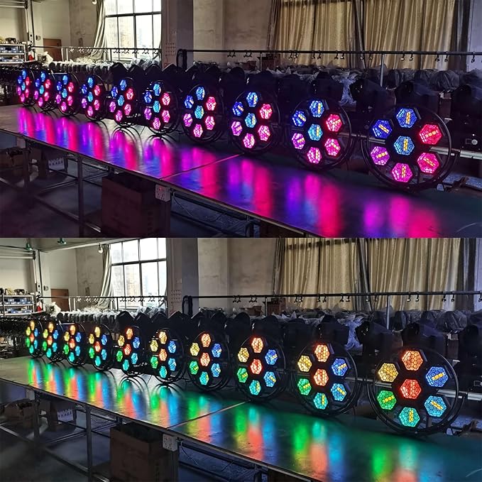 JUNMAN 7 Head Led Retro Background Effect Light DJ Disco Stage Lights 1pc Pack