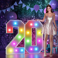 Marquee Numbers 20th-Birthday Decoration: Colorful 3FT Large Light Up 20 Year Old Birthday Decorations Anniversary Backdrop for Boys Girls Cardboard Sign 18 Colors Number 20 Mosaic Balloon Frame