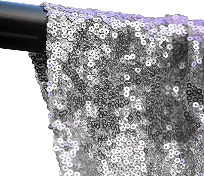 Silver Sequin Backdrop Curtains 2 Panels 4FTx8FT Wedding Photo Backdrop Drapes Glitter Birthday Bridal Party Curtains Sparkle Background Party Decor Curtains