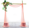 VDS Pack of 1 Panel (30 Inch X 40 Feet) Wedding Arch Draping Fabric Sheer Chiffon Fabric Drapery for Wedding Ceremony Reception Swag Backdrop Canopy Chuppah ARBO Altars Decoration (Peach)