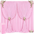 50ft x 12ft Light Pink Backdrop Curtains Wrinkle Free Backdrop Curtain for Wedding Parties Pink Fabric Backdrops Drapes Back Drop Cloth Bridal Shower Stage Curtains Wedding Decorations for Reception